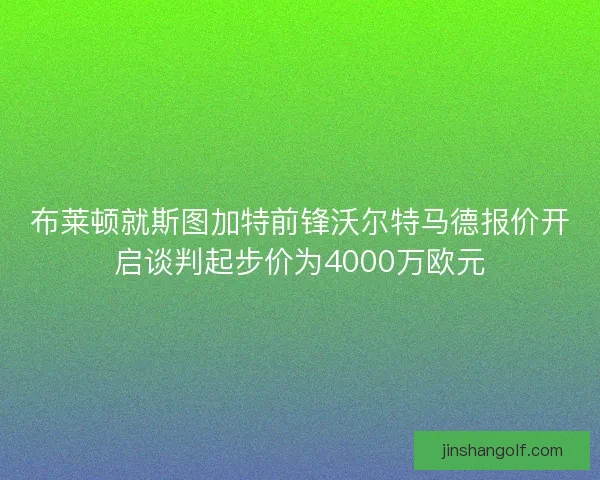布莱顿就斯图加特前锋沃尔特马德报价开启谈判起步价为4000万欧元